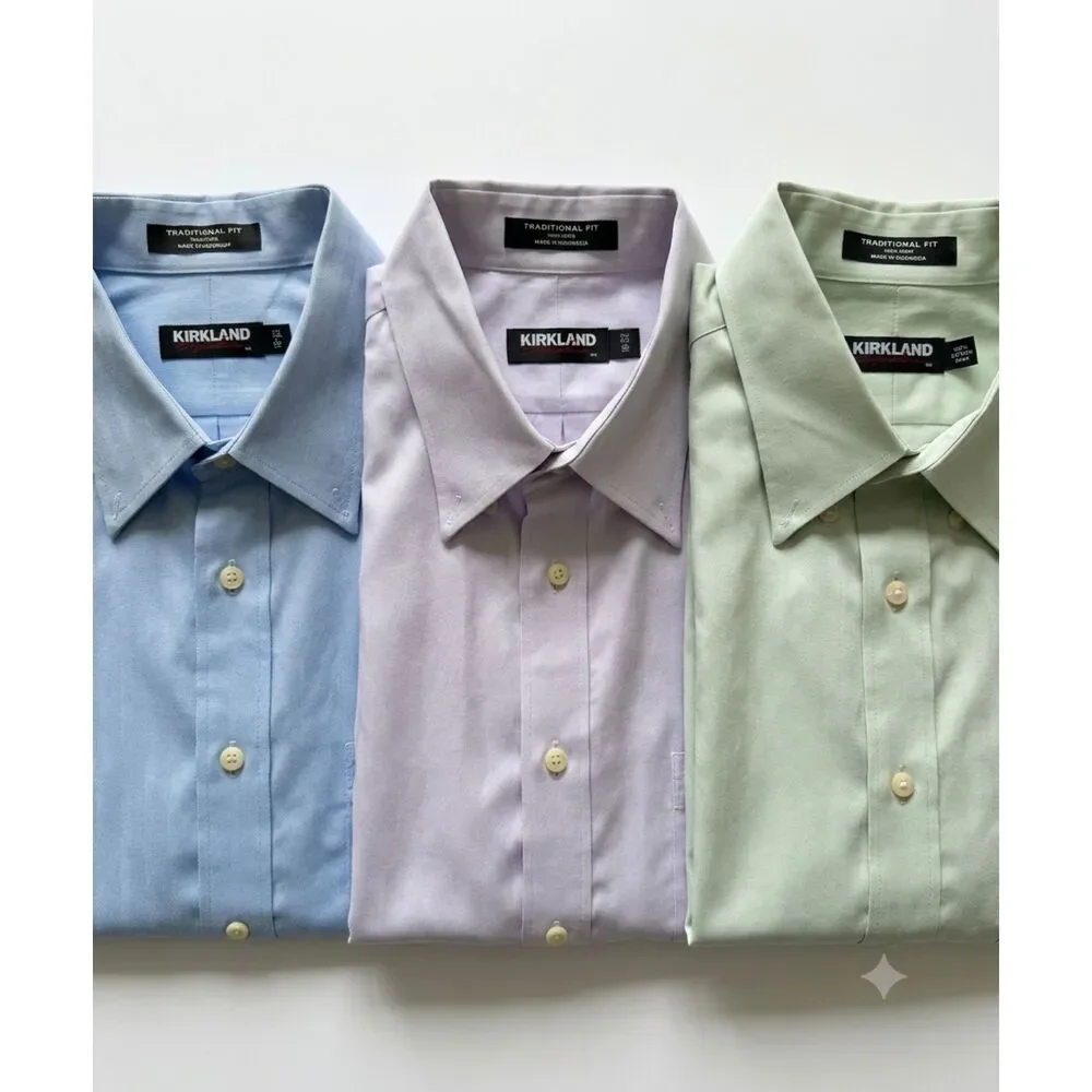 Bundle of 3 Kirkland Signature Men's Dress Shirts - Size 16-32